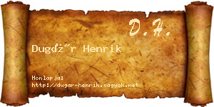 Dugár Henrik névjegykártya